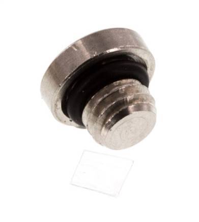 M5 Nickel plated Brass Closing plug with Inner Hex and NBR Seal 16 Bar [10 Pieces]