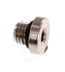 M5 Nickel plated Brass Closing plug with Inner Hex and NBR Seal 16 Bar [10 Pieces]