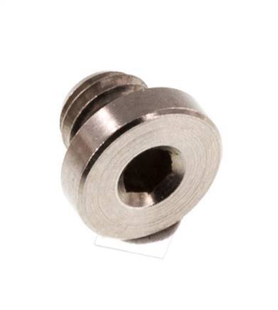 M5 Nickel plated Brass Closing plug with Inner Hex and NBR Seal 16 Bar [10 Pieces]
