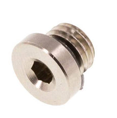 M7 Nickel plated Brass Closing plug with Inner Hex and NBR Seal 16 Bar [10 Pieces]