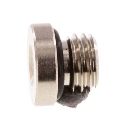 M7 Nickel plated Brass Closing plug with Inner Hex and NBR Seal 16 Bar [10 Pieces]