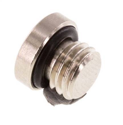 M7 Nickel plated Brass Closing plug with Inner Hex and NBR Seal 16 Bar [10 Pieces]