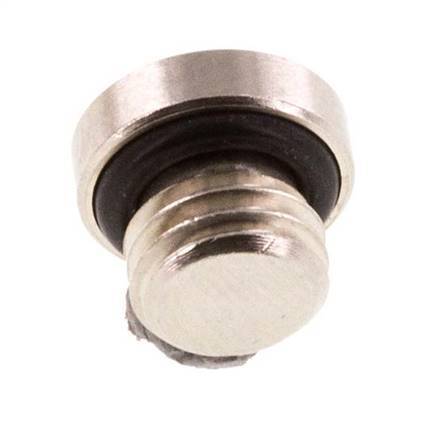M7 Nickel plated Brass Closing plug with Inner Hex and NBR Seal 16 Bar [10 Pieces]