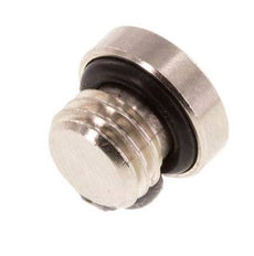 M7 Nickel plated Brass Closing plug with Inner Hex and NBR Seal 16 Bar [10 Pieces]