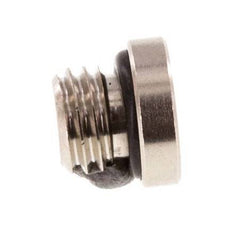 M7 Nickel plated Brass Closing plug with Inner Hex and NBR Seal 16 Bar [10 Pieces]