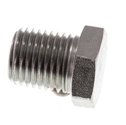 1/4'' NPT Male Zinc plated Steel Closing plug with Outer Hex 275 Bar [2 Pieces]