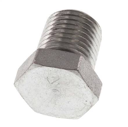 1/4'' NPT Male Zinc plated Steel Closing plug with Outer Hex 275 Bar [2 Pieces]