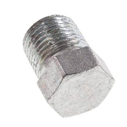 1/8'' NPT Male Zinc plated Steel Closing plug with Outer Hex 345 Bar [2 Pieces]