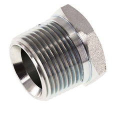 Tapón de cierre de acero galvanizado de 1'' NPT macho con hexágono exterior de 140 bares