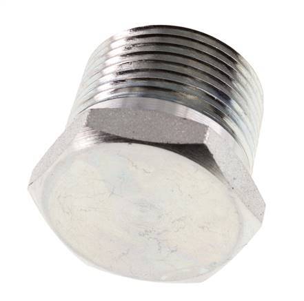 Tapón de cierre de acero galvanizado de 1'' NPT macho con hexágono exterior de 140 bares