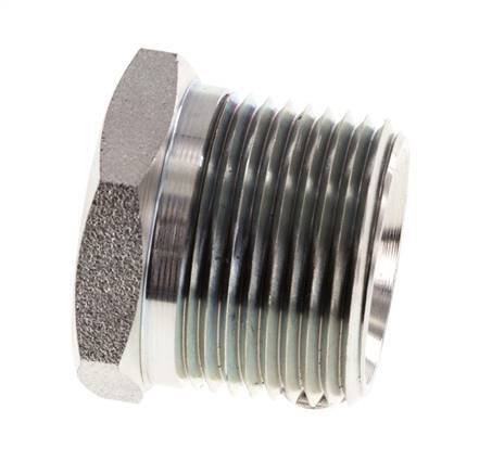 Tapón de cierre de acero galvanizado de 1'' NPT macho con hexágono exterior de 140 bares