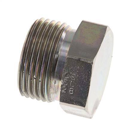 UN 1-3/16''-12 Tapón de cierre de acero galvanizado ORFS 400 Bar
