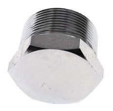 Tapón de cierre de acero galvanizado de 1 1/2'' NPT macho con hexágono exterior de 70 bares