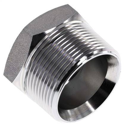 Tapón de cierre de acero galvanizado de 1 1/2'' NPT macho con hexágono exterior de 70 bares
