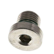 G 1/4'' Macho Tapón de cierre de acero galvanizado con hexágono interior y junta FKM 400 Bar [5 Piezas]