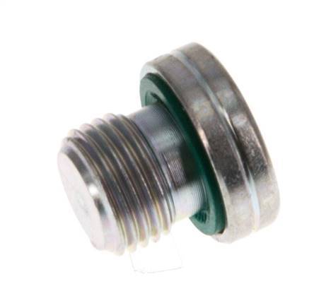 G 1/8'' Macho Tapón de cierre de acero galvanizado con hexágono interior y junta FKM 400 Bar [5 Piezas]