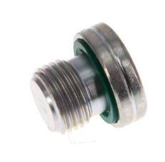 G 1/8'' Macho Tapón de cierre de acero galvanizado con hexágono interior y junta FKM 400 Bar [5 Piezas]