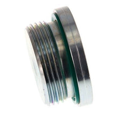 G 1 1/4'' Macho Tapón de cierre de acero galvanizado con hexágono interior y junta FKM 250 Bar