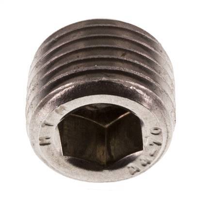 1/4'' Stainless steel Closing plug with Inner Hex without collar 40 Bar [2 Pieces]