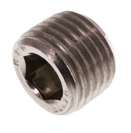 1/4'' Stainless steel Closing plug with Inner Hex without collar 40 Bar [2 Pieces]