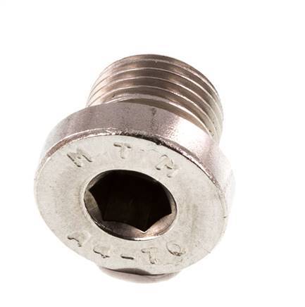G 1/8'' Tapón de cierre de acero inoxidable con hexágono interior 40 Bar