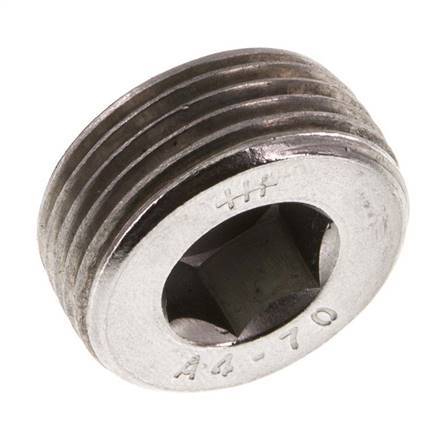3/4'' Tapón de cierre de acero inoxidable con hexágono interior sin cuello 40 Bar