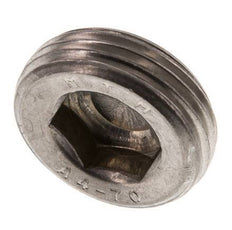 1'' Tapón de cierre de acero inoxidable con hexágono interior sin collarín 40 Bar