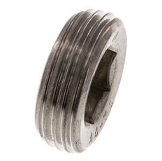 1'' Tapón de cierre de acero inoxidable con hexágono interior sin collarín 40 Bar