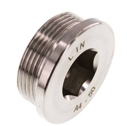 G 1 1/2'' Tapón de cierre de acero inoxidable con hexágono interior 40 Bar