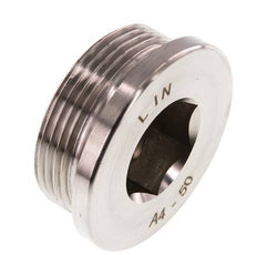 G 1 1/2'' Tapón de cierre de acero inoxidable con hexágono interior 40 Bar