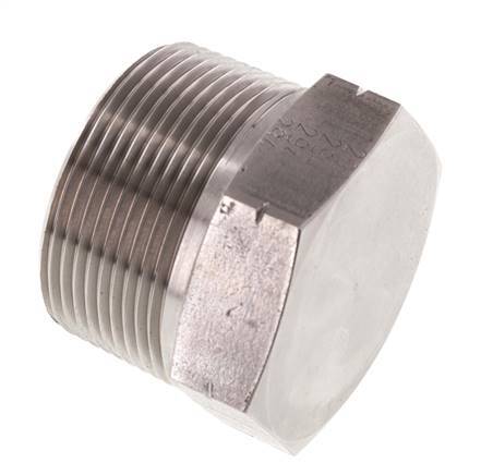 1 1/2'' NPT macho Tapón de cierre de acero inoxidable con hexágono exterior 70 Bar