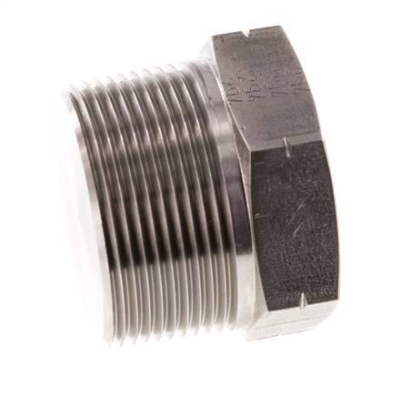 1 1/2'' NPT macho Tapón de cierre de acero inoxidable con hexágono exterior 70 Bar