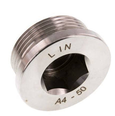 G 1 1/4'' Tapón de cierre de acero inoxidable con hexágono interior 40 Bar