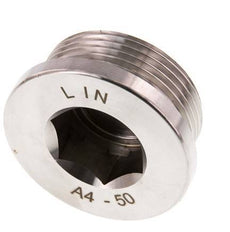 G 1 1/4'' Tapón de cierre de acero inoxidable con hexágono interior 40 Bar