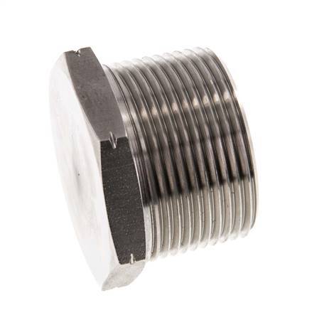 1 1/4'' NPT Macho Tapón de cierre de acero inoxidable con hexágono exterior 80 Bar