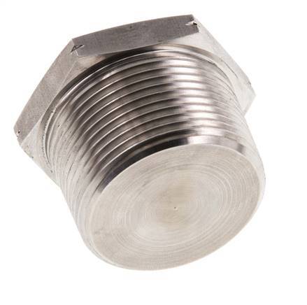 1 1/4'' NPT Macho Tapón de cierre de acero inoxidable con hexágono exterior 80 Bar