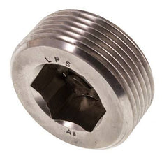 1 1/4'' Tapón de cierre de acero inoxidable con hexágono interior sin cuello 40 Bar