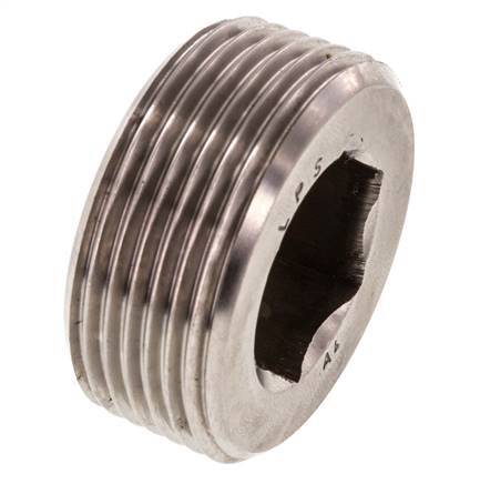 1 1/4'' Tapón de cierre de acero inoxidable con hexágono interior sin cuello 40 Bar