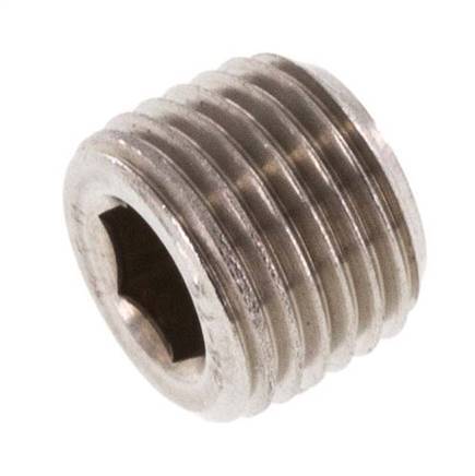 M10x1 Acero inoxidable Tapón de cierre con Hexágono interior sin cuello (cónico) 40 Bar