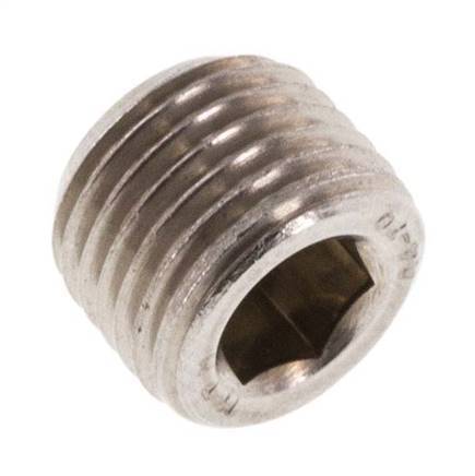 M10x1 Acero inoxidable Tapón de cierre con Hexágono interior sin cuello (cónico) 40 Bar