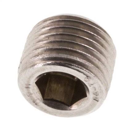 M10x1 Acero inoxidable Tapón de cierre con Hexágono interior sin cuello (cónico) 40 Bar