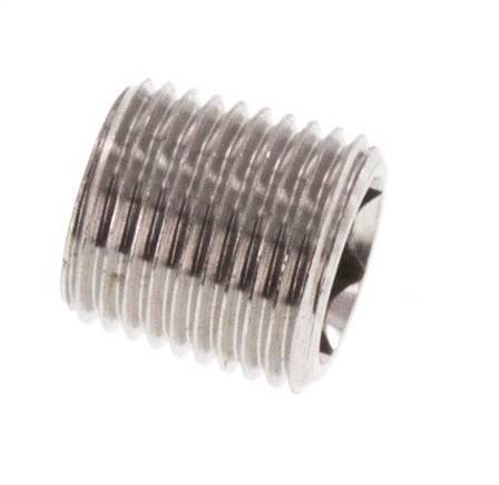 M8x0,75 Acero inoxidable Tapón de cierre con hexágono interior sin cuello (cónico) 40 Bar
