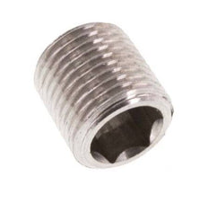 M8x0,75 Acero inoxidable Tapón de cierre con hexágono interior sin cuello (cónico) 40 Bar