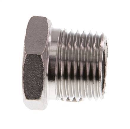 1/2'' NPT macho Tapón de cierre de acero inoxidable con hexágono exterior de 16 barras [2 piezas]