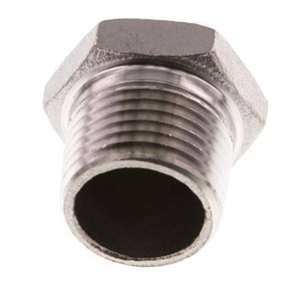 1/2'' NPT macho Tapón de cierre de acero inoxidable con hexágono exterior de 16 barras [2 piezas]