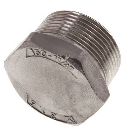 1 1/4'' NPT macho Tapón de cierre de acero inoxidable con hexágono exterior 16 Bar