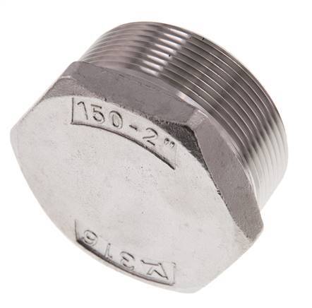 2'' NPT macho Tapón de cierre de acero inoxidable con hexágono exterior 16 Bar