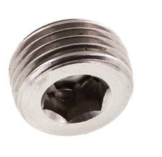 G 1/2'' Tapón de cierre de acero inoxidable con hexágono interior sin cuello 40 Bar