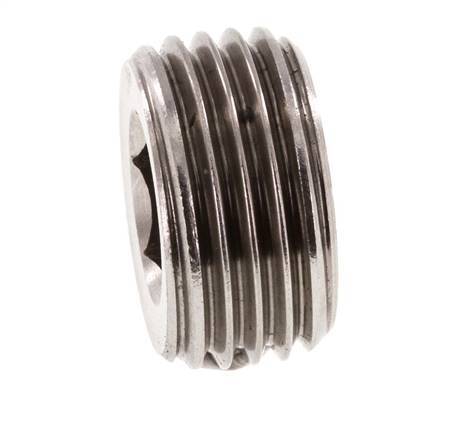 G 1/2'' Tapón de cierre de acero inoxidable con hexágono interior sin cuello 40 Bar