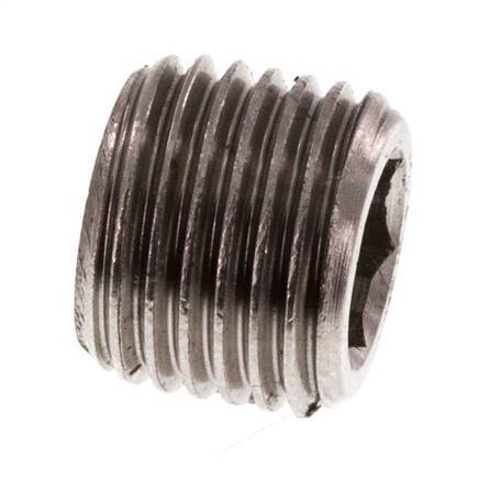 G 1/4'' Tapón de cierre de acero inoxidable con hexágono interior sin collarín 40 Bar